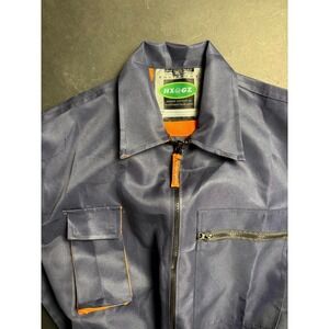 HX@GZ Work Wear Overalls Boiler Suit Men's XL Navy Blue Collared Long Sleeve